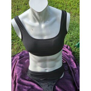 Sexy Black Scoop Neck Bikini Top & Bottom 2 pc set*Swimsuit*Sissy**Femboy*L*NIP